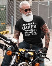 Calm Down Ladies I'm married and my Wife Classic T-Shirt custom-t-shirts-classic-lifestyle-front-303
