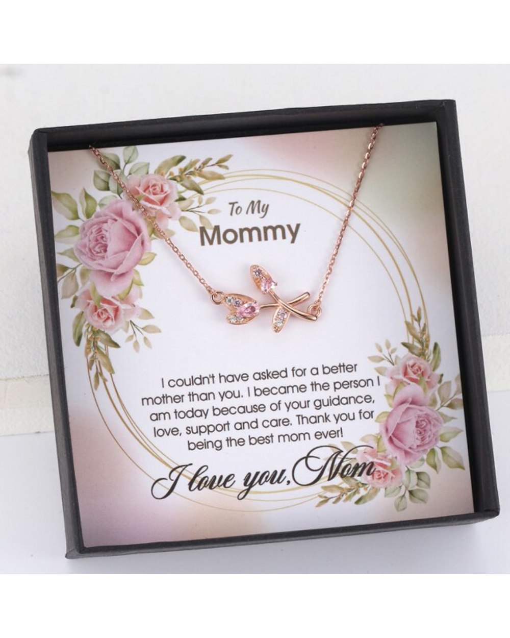 To My Mother Necklace Gift 925 Sterling Silver Necklace Rose Gold Plated Best Jewelry Gift for Mom template