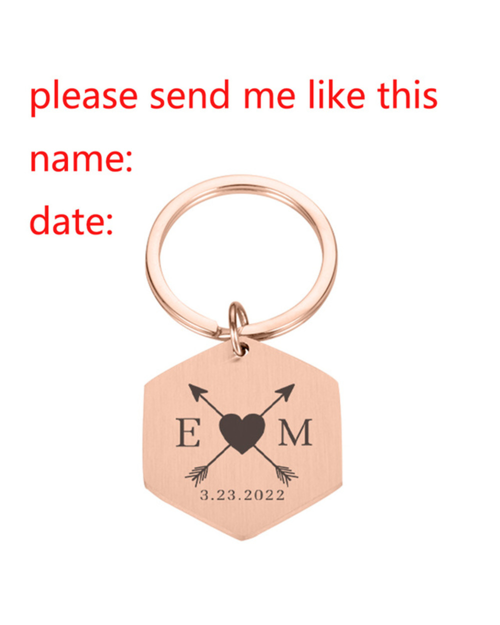 Customized Name Couples Keychain Romantic Lover Couple Stainless Steel Keyring template