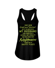 My Husband is Happy Place Ladies Flowy Tank tile