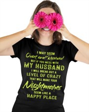 My Husband is Happy Place Ladies T-Shirt custom-t-shirts-ladies-lifestyle-front-75