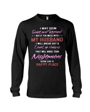 My Husband is Happy Place Long Sleeve Tee tile