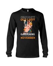 Never underestimate old lady gardening Shirt Long Sleeve Tee tile