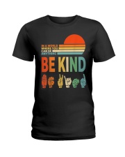 be kind sign language t shirt Ladies T-Shirt tile