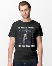 Be Kind To Animals Or I'll Kill You Classic T-Shirt lifestyle-mens-crewneck-front-15