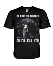 Be Kind To Animals Or I'll Kill You V-Neck T-Shirt thumbnail