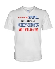 If You Ever Feel Stupid Just Think Of Joe Biden's Supporters And It Will Go Away Shirt V-Neck T-Shirt tile