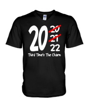 Funny 2022 Third Times The Charm Sarcastic Saying - Funny Quote V-Neck T-Shirt tile