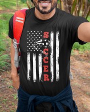 American Flag Soccer Design Funny Vintage Football Soccer Classic T-Shirt custom-t-shirts-classic-lifestyle-front-384