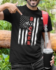 American Flag Soccer Design Funny Vintage Football Soccer Classic T-Shirt custom-t-shirts-classic-lifestyle-front-387