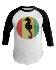 Retro Vintage Seahorse Design Funny Seahorses Lovers Cute Baseball Tee tile