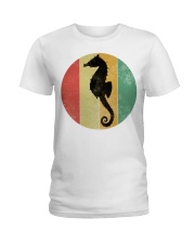 Retro Vintage Seahorse Design Funny Seahorses Lovers Cute Ladies T-Shirt tile