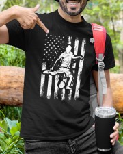American Flag Soccer Design - Funny Vintage Football Soccer Men Women Classic T-Shirt custom-t-shirts-classic-lifestyle-front-387