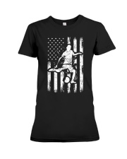 American Flag Soccer Design - Funny Vintage Football Soccer Men Women Premium Fit Ladies Tee tile