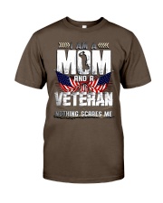 I Am A Mom And A Veteran Nothing Scares Me Premium Fit Mens Tee front