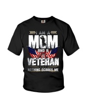 I Am A Mom And A Veteran Nothing Scares Me Youth T-Shirt thumbnail