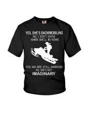 Snowmobile She's Snowmobiling Youth T-Shirt tile