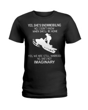Snowmobile She's Snowmobiling Ladies T-Shirt tile