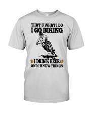 I go biking i drink beer - i know things Premium Fit Mens Tee tile