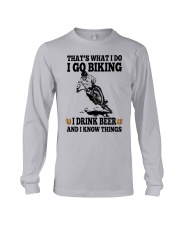 I go biking i drink beer - i know things Long Sleeve Tee tile