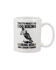 I go biking i drink beer - i know things Mug tile