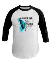 November Girl Butterfly Baseball Tee tile