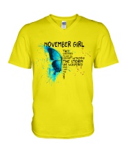 November Girl Butterfly V-Neck T-Shirt tile