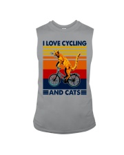 I Love Cycling and Cat Sleeveless Tee tile