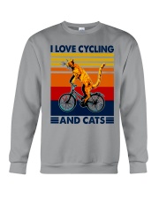 I Love Cycling and Cat Crewneck Sweatshirt tile