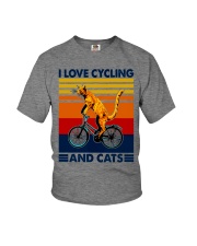 I Love Cycling and Cat Youth T-Shirt tile