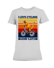 I Love Cycling and Cat Premium Fit Ladies Tee tile
