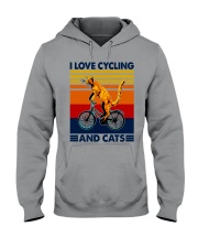 I Love Cycling and Cat Hooded Sweatshirt tile