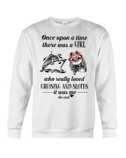 Once Upon A Time A Girl Loved Cruising And Sloths Crewneck Sweatshirt tile