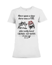 Once Upon A Time A Girl Loved Cruising And Sloths Premium Fit Ladies Tee tile