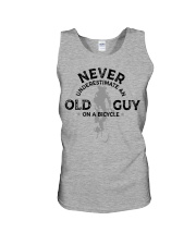 Never underestimate an old guy with bicycle Unisex Tank tile
