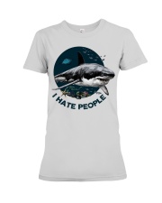 I Hate People Shark Premium Fit Ladies Tee tile