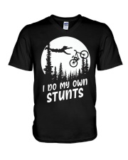 I do my own stunts V-Neck T-Shirt tile