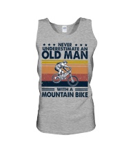 Never underestimate an old man Mountain bike Unisex Tank tile