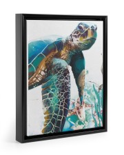 Turtle Art 2606 Floating Framed Canvas Prints Black tile