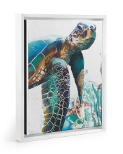 Turtle Art 2606 Floating Framed Canvas Prints White tile