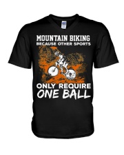 Mountain Biking One Ball V-Neck T-Shirt tile