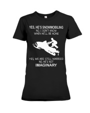 Snowmobile He's Snowmobiling Premium Fit Ladies Tee tile