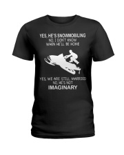 Snowmobile He's Snowmobiling Ladies T-Shirt tile