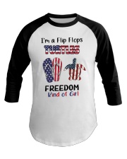 I'm A Flip Flops Turtles Freedom Kind Of Girl Baseball Tee tile