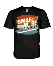 Smile more ride V-Neck T-Shirt tile