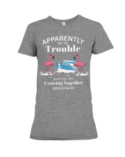 Flamingo Cruising trouble Premium Fit Ladies Tee tile