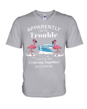 Flamingo Cruising trouble V-Neck T-Shirt tile