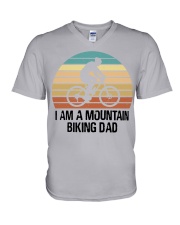 Mountain Biking Dad V-Neck T-Shirt tile