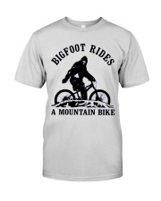 Bigfoot Rides A Mountain bike Premium Fit Mens Tee tile