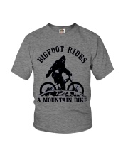 Bigfoot Rides A Mountain bike Youth T-Shirt tile